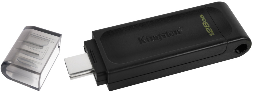 Флеш-накопичувач USB3.2 128GB Type-C Kingston DataTraveler 70 Black (DT70/128GB)